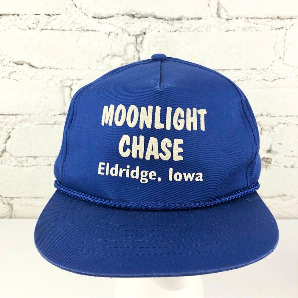 Vintage Moonlight Chase Iowa Farmer Snapback Hat
